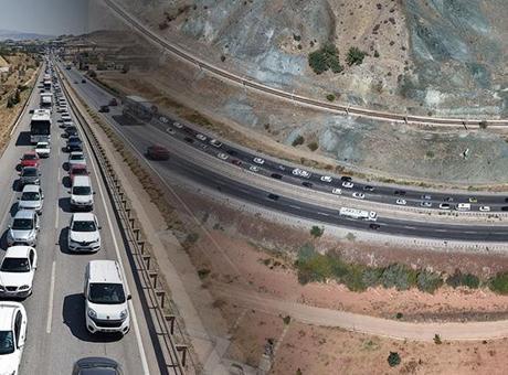 'Kilit kavşak'ta trafik durma noktasına geldi! Kilometrelerce araç kuyruğu