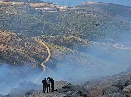 Marmara Adası'ndaki orman yangınına müdahale sürüyor