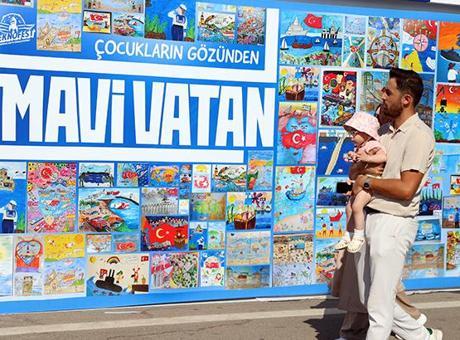 'Mavi vatan' sevgisini anlatan resimler TEKNOFEST Mavi Vatan'da sergileniyor