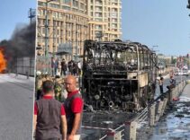 Sultangazi'de otobüste yangın: Tramvay seferleri durdu