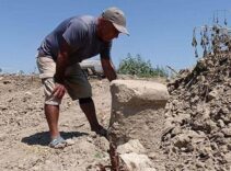 Aydın'daki Taşköprü'de temizlik sırasında tarihi parça bulundu
