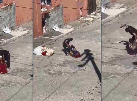 Eskişehir’de akılalmaz anlar! Eşini sokak ortasında öldüresiye dövdü