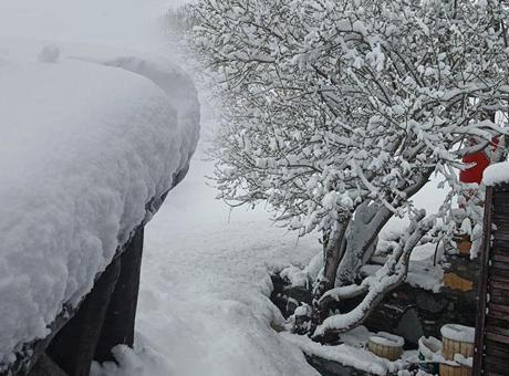 Fotoğraflar bugün çekildi! Nisan ayında lapa lapa kar sürprizi: Kar kalınlığı 1 metreyi buldu