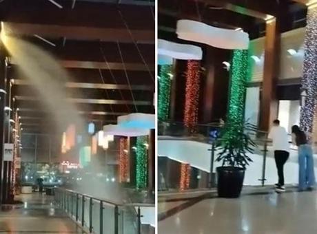 AVM'de bir garip olay! Fıskiyeler açıldı, ortalık göle döndü