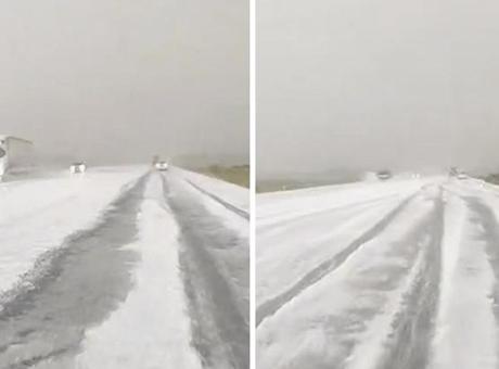 Bir anda bastırdı, karayolu beyaza büründü! Sürücüler zor anlar yaşadı