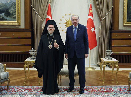 Cumhurbaşkanı Erdoğan, Fener Rum Patriği Bartholomeos'u kabul etti