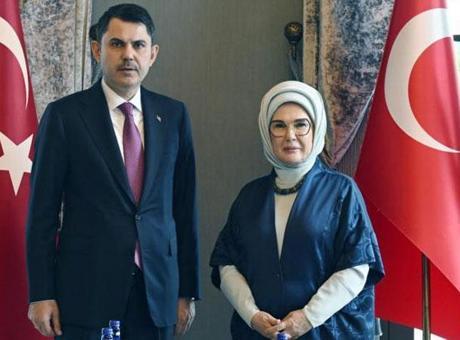 Emine Erdoğan, Çevre, Şehircilik ve İklim Değişikliği Bakanı Kurum ile görüştü