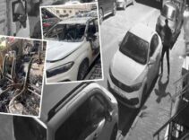 Enişte dehşeti kamerada! Önce tehdit etti, sonra aracı yaktı: Binayı da yakacağını söylüyor