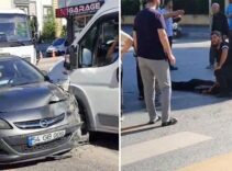 Sakarya'da okul servisi dehşet saçtı! Önce çocuğa sonra otomobile çarptı: 2 yaralı