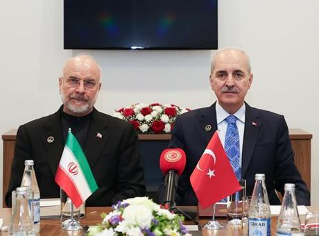 TBMM Başkanı Kurtulmuş, İran İslami Danışma Meclisi Başkanı Ghalibaf ile görüştü