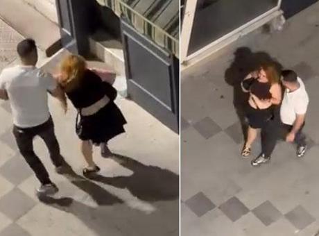Zorla götürmeye çalıştı! Genç kadının yardım çığlığı kamerada