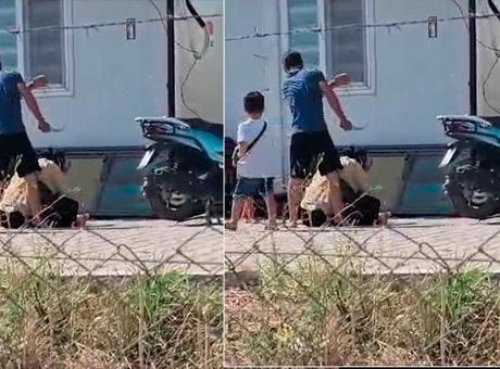 Çocuklarının gözü önünde karısına bıçakla saldırdı!